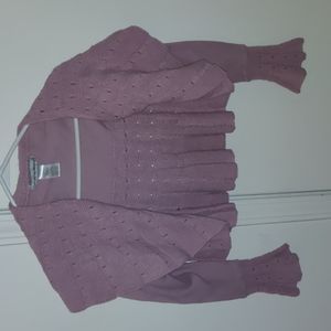 Pink Sweater Cropped Cardigan